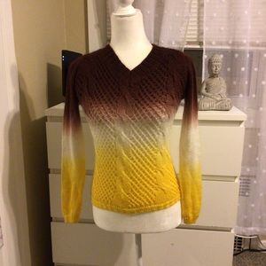 LUCA MILANI. Colorful Brown/Yellow Sweater. M.